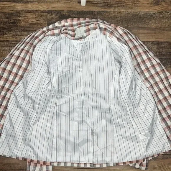 Joie Empire Plaid Double Breasted Blazer.